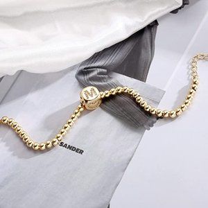 Women Girls, 14K Gold Plated Handmade Letter Bead Bracelet Personalized Initial